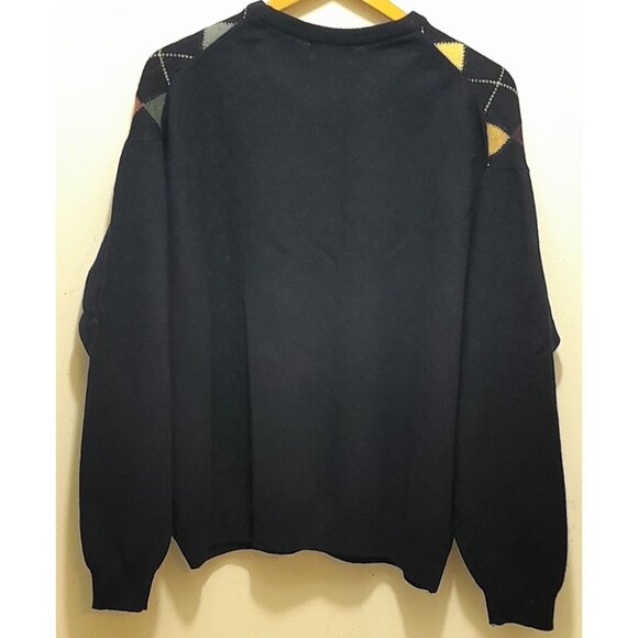 Vtg Lands End Ireland Womens Soft Lightweight Size XL Lambswool Argyle Sweater - Picture 3 of 5